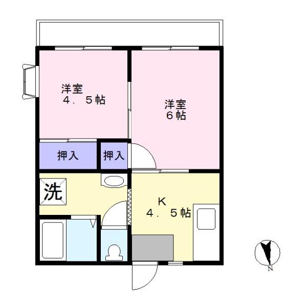 パストラルハイツ(2K/3階)の間取り写真