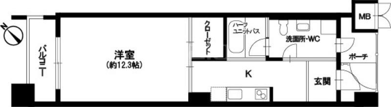 フェイズイン博多駅南(1K/6階)の間取り写真
