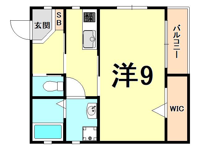 COLABO津門呉羽(1K/2階)の間取り写真