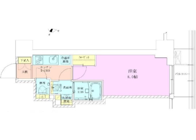 赤坂レジデンス壱番館(1K/7階)の間取り写真