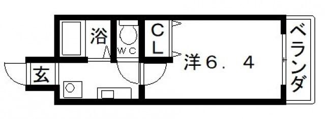 ノウムローザ(1K/6階)の間取り写真
