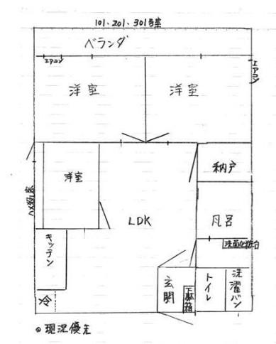 シャインハイム南鳩ヶ谷(3DK/3階)の間取り写真