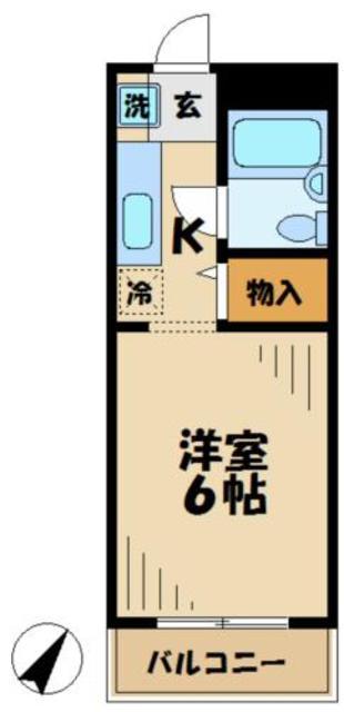 ラベンダーライト(1K/2階)の間取り写真