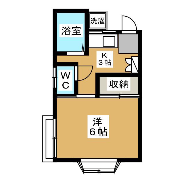 プチエイム(1K/2階)の間取り写真