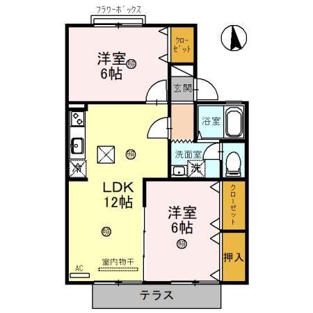 アグリンビレッジ(2LDK/2階)の間取り写真