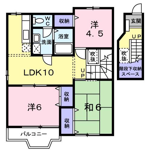 ガーデンハイツ大久保II(3LDK/1階)の間取り写真