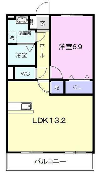 カーサフローレンス(1LDK/4階)の間取り写真