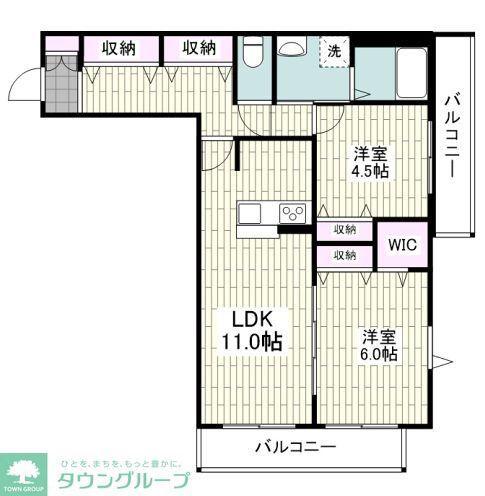 カーサ シルエラ(2LDK/4階)の間取り写真