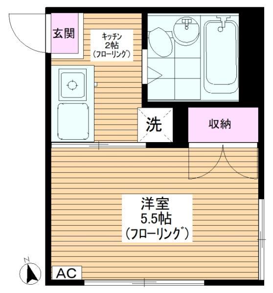 メゾン平和台(1K/2階)の間取り写真
