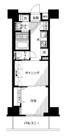 日神デュオステージ浅草三筋(1DK/4階)の間取り写真