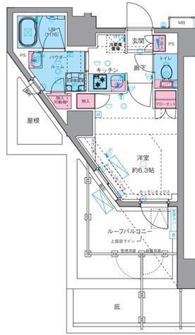 ジェノヴィア四谷三丁目グリーンヴェール(1K/3階)の間取り写真