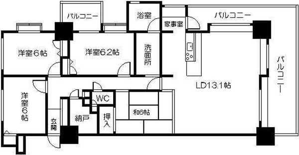 エバーライフネアシティー久留米弐番館(4LDK/9階)の間取り写真