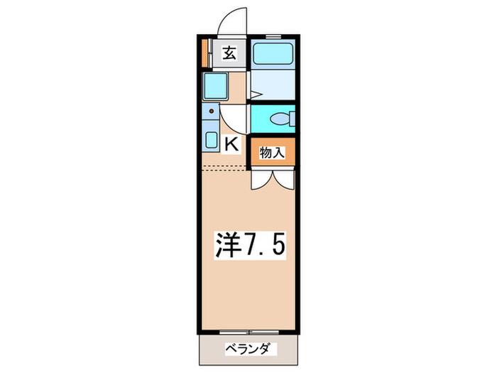 コーポジュネス(ワンルーム/1階)の間取り写真
