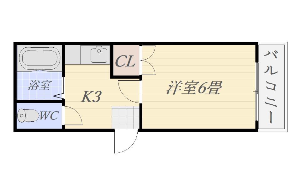 KAMOIKE PINEI(1K/1階)の間取り写真