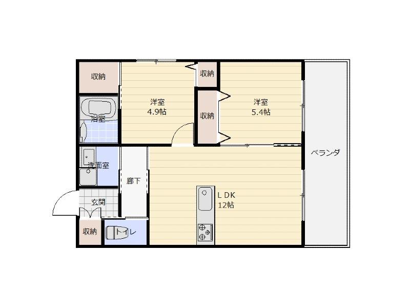 A-HOUSE(2LDK/2階)の間取り写真