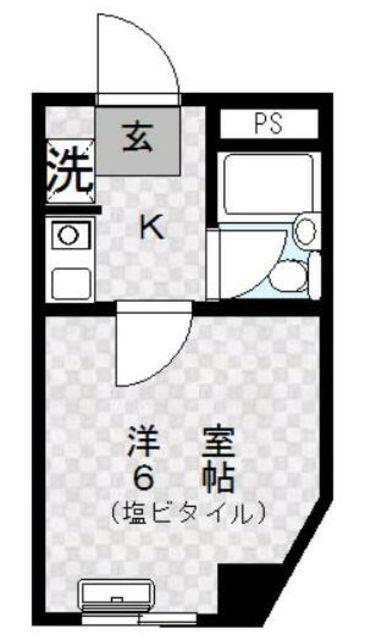 WJ・グリーンハイツ(1K/3階)の間取り写真