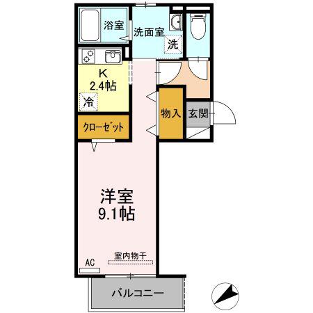 エルカーサ門司駅前(1K/3階)の間取り写真