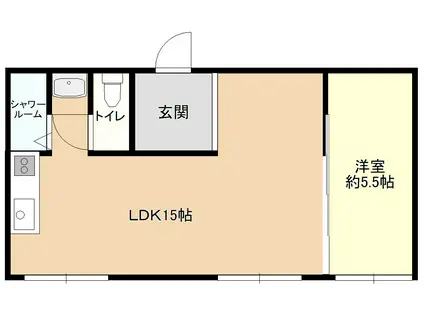 明星ビル(1LDK/4階)の間取り写真