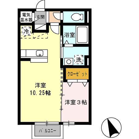 サンハイム(1LDK/1階)の間取り写真