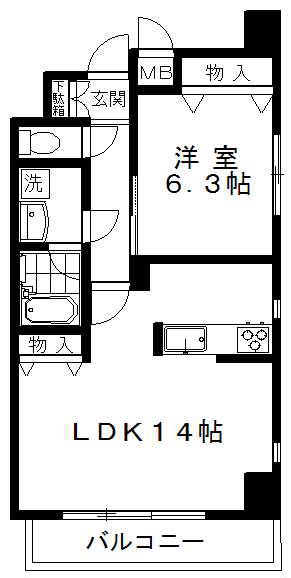 TSK第2ビル(1LDK/4階)の間取り写真