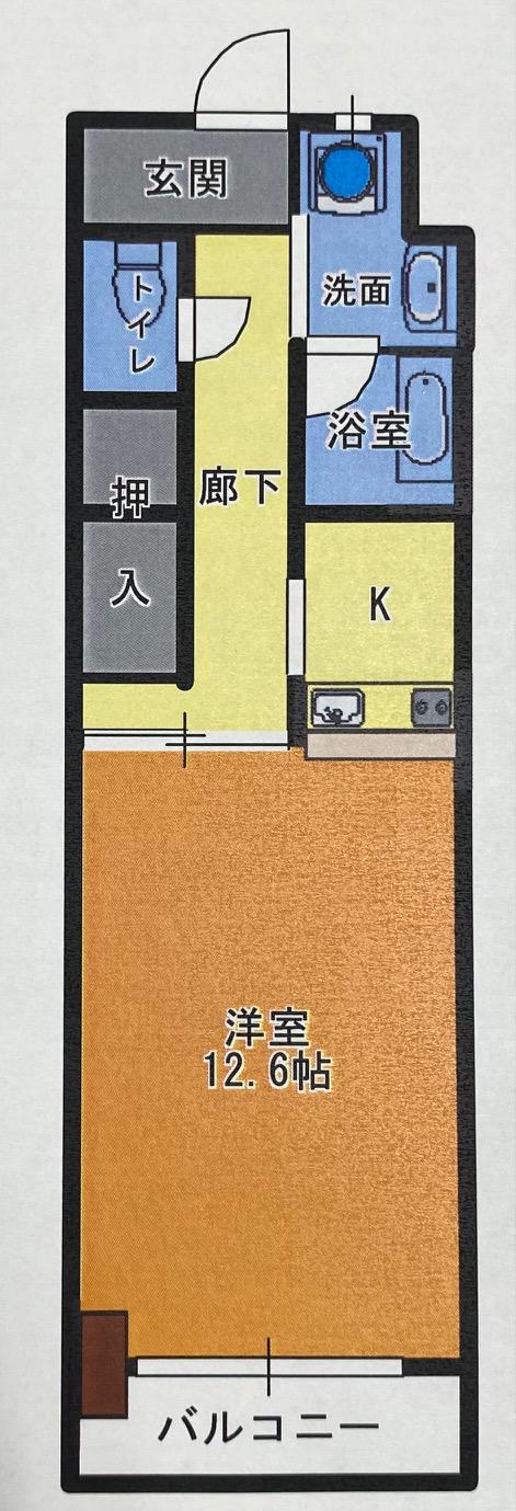 グランドパレスNS-6(1K/4階)の間取り写真