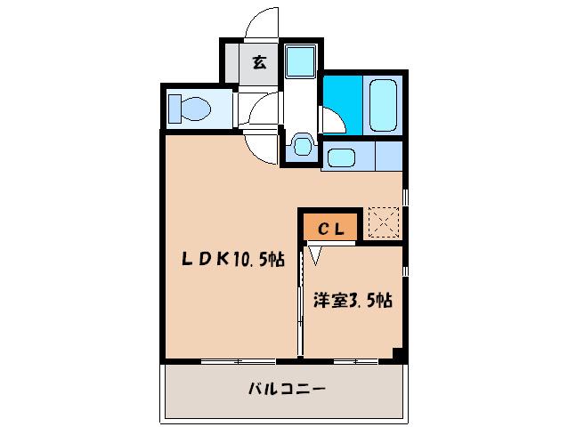 アリエス今宿II(1LDK/2階)の間取り写真