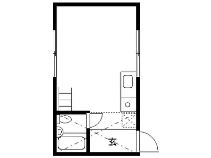サウス四日町ホームズ(ワンルーム/2階)の間取り写真