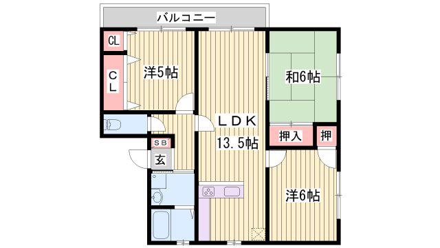 コーポエム・エヌ・中島(3LDK/1階)の間取り写真