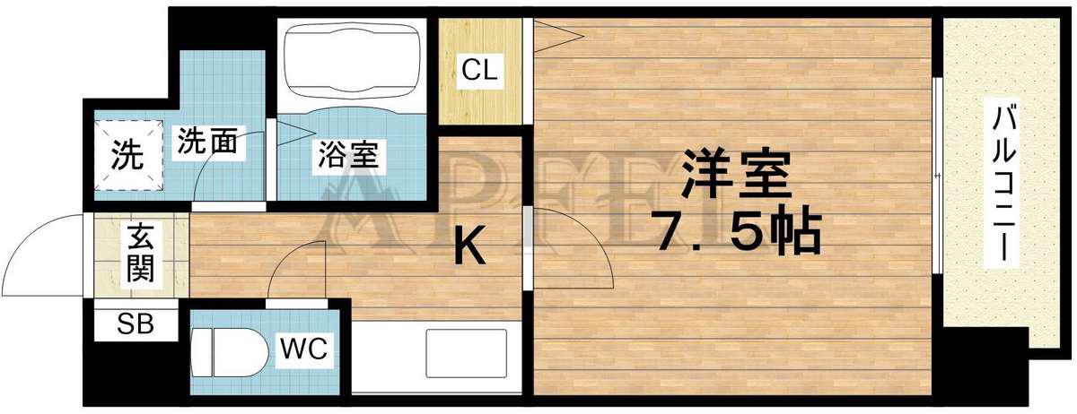 LIVIAZ NAMBA KRASS(1K/2階)の間取り写真