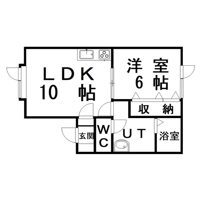 NOZOMI(1LDK/1階)の間取り写真