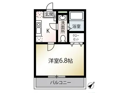 MQUARTO湘南海岸公園I(1K/2階)の間取り写真