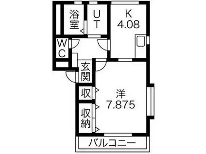 サンピュア佳月(1K/2階)の間取り写真