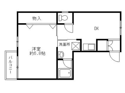 栄泉第一ビル(1DK/2階)の間取り写真