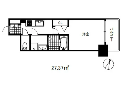 レジデンス神戸ビヴィオ(1K/6階)の間取り写真