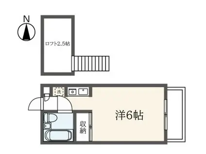レジデンス小柳町(ワンルーム/2階)の間取り写真