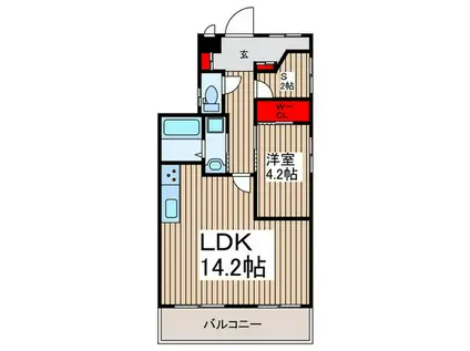 セザール南浦和(1SLDK/4階)の間取り写真