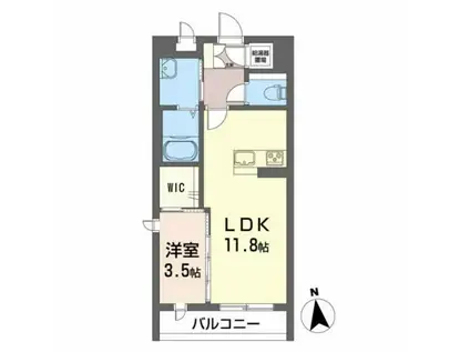 クレストI(1LDK/3階)の間取り写真