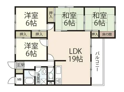 パークハイム霞(4LDK/3階)の間取り写真