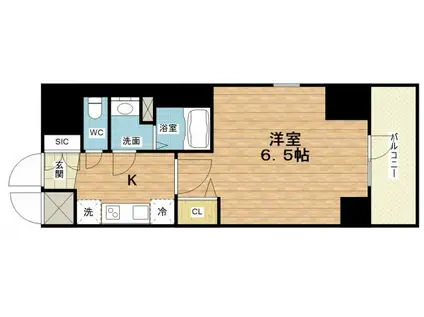 CITY LUX NAMBA サウス(1K/11階)の間取り写真