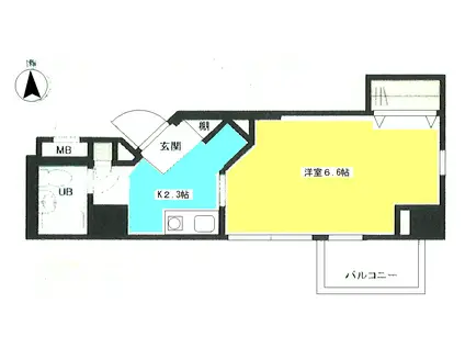 キャッスル南品川(1K/2階)の間取り写真