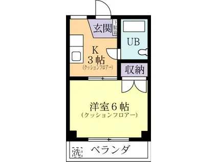 つくばビレッジ(1K/4階)の間取り写真