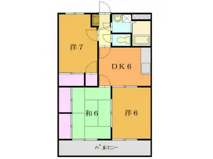 アベニールB(3DK/1階)の間取り写真