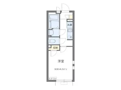 KEYAKI(1K/2階)の間取り写真