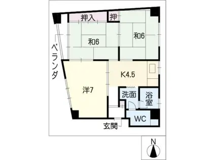 ラ・スォードビル(3K/4階)の間取り写真