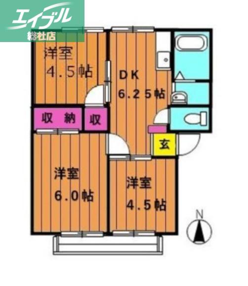 メゾン有明 C(3DK/1階)の間取り写真