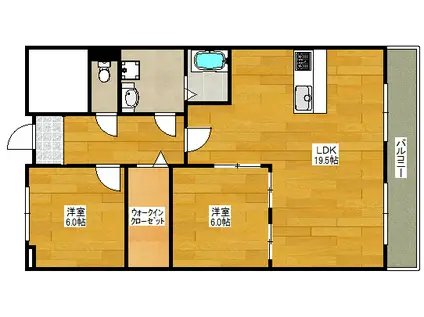 セントラルコート2(2LDK/7階)の間取り写真