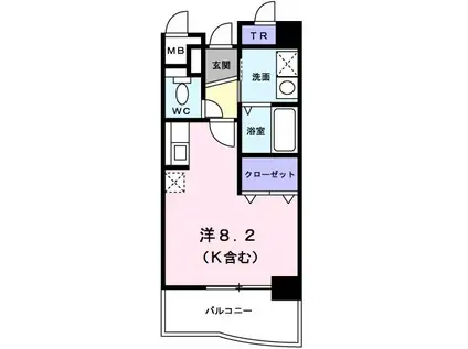 コートライブリーN(ワンルーム/4階)の間取り写真