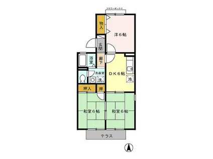 セジュールコートII(3DK/1階)の間取り写真