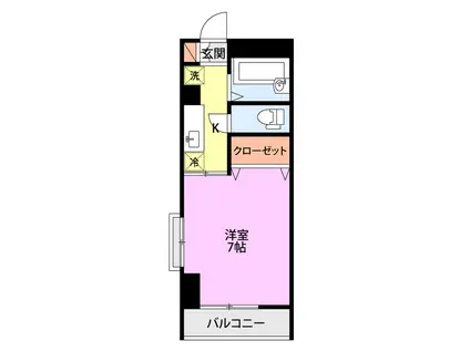 マリナーズコート新潟(1K/5階)の間取り写真