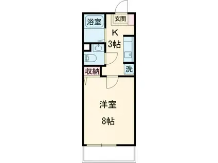 エミール大岩(1K/2階)の間取り写真